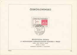 Czechoslovakia / First Day Sheet (1963/19) Praha 1 (b): II. Pharmacological International Congress In Prague 1963 - Pharmacie