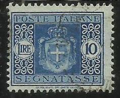 ITALIA REGNO ITALY KINGDOM 1945 LUOGOTENENZA SEGNATASSE TAXES TASSE RUOTA LIRE 10 TIMBRATO USED - Strafport