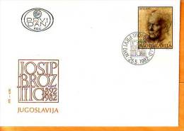 Yugoslavia 1982 Y FDC Famous Persons Josip Broz Tito Mi No 1929 Postmark Beograd 25.05.1982. - FDC