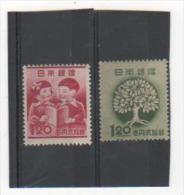 JAPON 1948 YT N°  381-382 Neuf*  Trace De Charnière - Unused Stamps