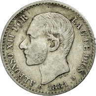 Monnaie, Espagne, Alfonso XII, 50 Centimos, 1881, Madrid, TTB, Argent, KM:685 - Autres & Non Classés