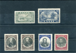 1927/28-Greece- "Navarino" Complete Set Mint Hinged ("De Rigny" 5drs. Small Tear, "Van Der Heyden" 5drs. Light Fold) - Unused Stamps