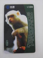 Prepaid Phonecard,Monkey,used - Chine