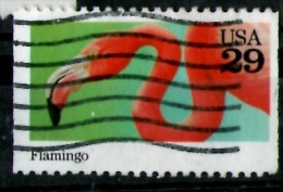 United States  -  1 Used Stamp With Sticker - Flamingo's