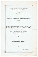 THEATRE MINICIPAL D'ANZIN  JEUDI  1er JANVIER 1942 (NOUVEL AN ) - Theatre, Fancy Dresses & Costumes