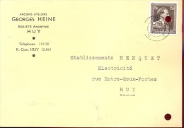 Briefkaart Carte Lettre - Pub Reclame Georges Heine Huy - 1953 - Postkarten 1934-1951