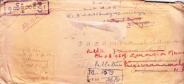 Burma 1955 Registered Airmail Cover To India-with Different Route Markings - Myanmar (Birmanie 1948-...)