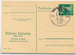 DDR P79-16-80 C114 Postkarte Zudruck Esperanto Kálmán Kalocsay Karl-Marx-Stadt Sost. 1980 - Cartes Postales Privées - Oblitérées