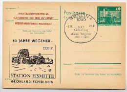 Wegener-Grönland-Expedition DDR P79-29-80 C127 Postkarte PRIVATER ZUDRUCK Sost. 1980 - Explorateurs & Célébrités Polaires