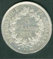 Pièce  Hercule 5 Francs Argent Année 1873 Atelier A  - Etat Sup  ,-  Pic2103 - Autres & Non Classés