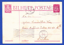 BILHETE POSTAL "CARAVELA" -- CACHETS - CORREIOS II . LISBOA + PICOAS P . LISBOA - 13.I.1950 - Lettres & Documents