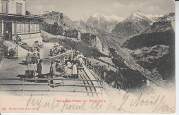 SUISSE - (1900) (animé) SCHYNIGE PLATTE Mit WETTERHORN (longue Vue) - Nr 96 Photoglob Co à Zurich - D17 1074 - Horn