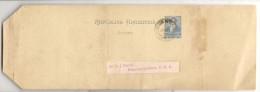ARGENTINA - VF 1893 FAJA POSTAL Rivadavia 1/2 Ctvo. Dirigida A Sr. A.J. DAVID - ESTACION QUILMES F.C.E. - Postal Stationery