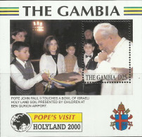 GAMBIA 2000 JHON PAUL POPE VISIT HOLYLAND SHEET VISITA IN TERRA SANTA PAPA GIOVANNI PAOLO II FOGLIETTO MNH - Gambia (1965-...)