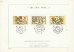 Czechoslovakia / First Day Sheet (1971/19) Praha (1): International Congress On History Of Pharmacy; Painter J. Lukavsky - Pharmacie