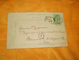 CARTE POSTALE DE 1905 ?. / BELGIQUE LIEGE A JETTE / CACHETS DONT 7 + TIMBRE ENTIER. - Andere & Zonder Classificatie