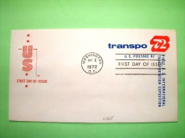 USA 1972 FDC Stationery Stamped Cover - Washington - 8c - Transpo 72 - Transportation Exposition - 1961-80