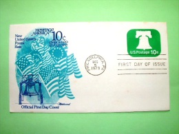 USA 1973 FDC Stationery Stamped Cover - Philadelphia - 10c - Bell - Flags - 1961-80