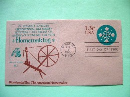 USA 1975 FDC Stationery Stamped Cover - Biloxi MS - 13c - Homemaker Textile - 1961-80