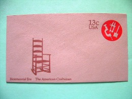 USA 1975 Stationery Stamped Cover - 13c - Craftsman Carpenter Chair Tools - 1961-80