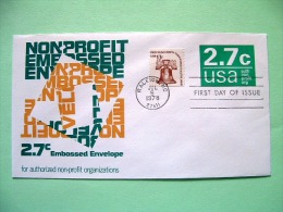 USA 1978 FDC Stationery Stamped Cover - Raleigh - 2.7c Non Profit Organizations - Bell - 1961-80