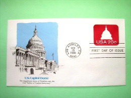 USA 1981 FDC Stationery Stamped Cover - Los Angeles - 20c - Capitol - Capitol Dome - 1981-00