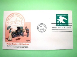 USA 1985 FDC Stationery Stamped Cover - Los Angeles - D Domestic Mail - Eagle - Postal Truck Car Woman Dog Horse - 1981-00