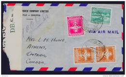 1943   Censored  Air Mail Letter To Canada - Bolivien