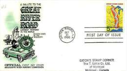 FDC Great River Road Scott 1319 Mississippi River Parkway Commission Official  Cachet  Circulated - 1961-1970