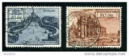 VATICAN 1949  Série Des Basiliques Timbres «Par Exprès» Perf 13,25 X 14 Sass E11/I - 12/I Mi Nr 159-60C - Espresso