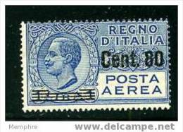 ITALIE 1927  1 L. Surchargé «Cent. 80» - Luftpost