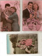 LOT 6 CPSM 9X14. FANTAISIE  MIEVRERIE . Années 50   . Couples . Garniture Strass - Autres & Non Classés