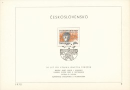 Czechoslovakia / First Day Sheet (1972/02) Terezin: 30 Years Since The Establishment Of The Ghetto Terezin (1942) - Jewish