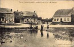 Cp Landouzy La Ville Aisne, L'Abreuvoir, Teich Im Ort, Kinder, Pferd - Other Municipalities
