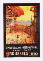 Postcard Poster Art Airship BRUSSELS 1910 Exhibition Belgium - Advertising