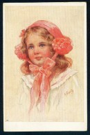 Feiertag, K. - Small Girl, Hat - B.K.W.I. 396-3 ------ Postcard Not Traveled - Feiertag, Karl