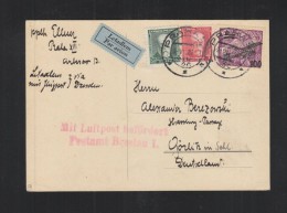 Czechoslovakia Air Mail PC 1930 Prague To Germany - Airmail