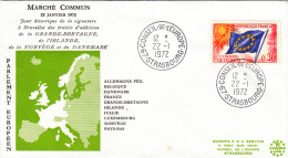 Philatélie -  67 - Strasbourg - Enveloppe  Signature Marché Commun 1972 - Cartas & Documentos