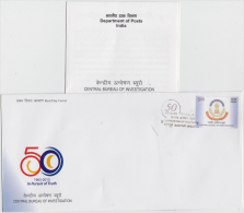 India  2013  Central Bureau Of Investigation FDC + Brochure   # 81229  Inde Indien - Cartas & Documentos