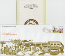 India  2013  Food Corporation Of India  Train Wagon  Truck FDC + Brochure   # 81232  Inde Indien - Lettres & Documents