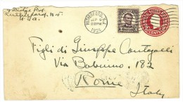 STATI UNITI - POSTAL STATIONERY 2 CENTS -  DA RITHERFORD PER L'ITALIA - ANNO 1924 - 1921-40