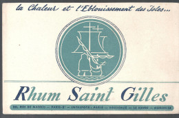 Buvard. Rhum Saint Gilles La Chaleur Et L'élouissement Des Isles 20, Rue De Madrid Paris - Drank & Bier