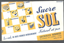 Buvard. Sucre SOL Naturel Et Pur Sucreries Réunies 13 Avenue De L'Opéra PARIS - Koek & Snoep