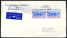 ICELAND TO USA Air Mail Cover VG - Covers & Documents