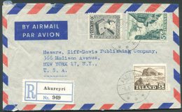 ICELAND TO USA Registered Air Cover 1957 VF - Cartas & Documentos