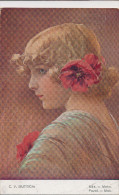 MUTTICH,  BEAUTIFUL YOUNG GIRL WITH POPPIES PORTRAIT, POPPY, EX Cond. PC, Used 1917 - Muttich, C.V.