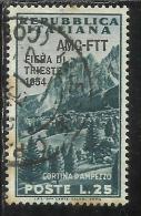 TRIESTE A 1954 AMG - FTT ITALIA ITALY OVERPRINTED VI FIERA 6TH FAIR LIRE 25 USATO USED - Eilsendung (Eilpost)