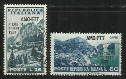 TRIESTE A 1954 AMG - FTT ITALIA ITALY OVERPRINTED VI FIERA 6TH FAIR SERIE COMPLETA COMPLETE SET USATO USED OBLITERE' - Eilsendung (Eilpost)