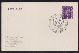 GB QE2 1968 Postcard Pmk '100th Trade Union Congress' ( T418 ) - Entiers Postaux