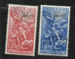 TRIESTE A 1954 AMG - FTT ITALIA ITALY OVERPRINTED INTERPOL SERIE COMPLETA COMPLETE SET USATO USED OBLITERE' - Poste Exprèsse